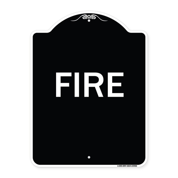 Signmission Designer Series Sign-Fire, Black & White Heavy-Gauge Aluminum Sign, 24" x 18", BW-1824-23966 A-DES-BW-1824-23966 - main